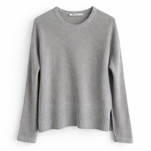 T by Alexander Wang 100% Cotton Gray Knit Sweater | Size XS | Crewneck